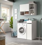 Waschmaschinenschrank Flexy in wei Set 3-teilig 95 x 195 cm