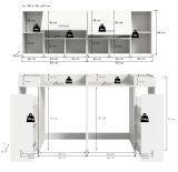 Waschmaschinenschrank Flexy in wei Set 6-teilig 190 x 195 cm