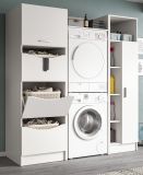 Waschmaschinenschrank Flexy in wei Set 3-teilig 176 x 196 cm