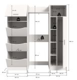 Waschmaschinenschrank Flexy in wei Set 3-teilig 176 x 196 cm
