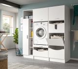 Waschmaschinenschrank Flexy in wei Set 3-teilig 176 x 196 cm