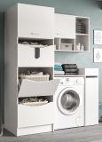 Waschmaschinenschrank Flexy in wei Set 4-teilig 155 x 196 cm