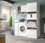 Waschmaschinenschrank Flexy in wei Set 4-teilig 155 x 196 cm