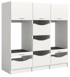 Waschmaschinenschrank Flexy in wei Set 3-teilig 192 x 196 cm