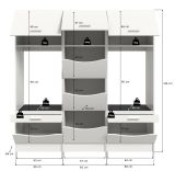 Waschmaschinenschrank Flexy in wei Set 3-teilig 192 x 196 cm
