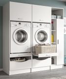 Waschmaschinenschrank Flexy in wei Set 3-teilig 182 x 195 cm