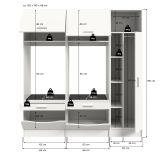 Waschmaschinenschrank Flexy in wei Set 3-teilig 182 x 195 cm