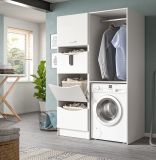 Waschmaschinenschrank Flexy in wei Set 2-teilig 126 x 196 cm