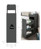 Badezimmer Kommode Flexy in grau Anstellregal mit Apothekerauszug 29 x 101 cm