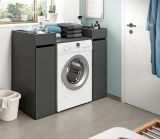 Waschmaschinenumbau Flexy in grau �berbauschrank f�r Waschmaschine und Trockner
