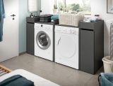 Waschmaschinenumbau Set Flexy in grau 4-teilig 2 x �berbauschrank und 2 x Anstellregal