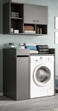 Waschmaschinenschrank Flexy in grau Set 3-teilig 95 x 195 cm