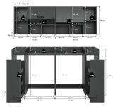 Waschmaschinenschrank Flexy in grau Set 6-teilig 190 x 195 cm