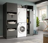 Waschmaschinenschrank Flexy in grau Set 3-teilig 176 x 196 cm