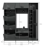 Waschmaschinenschrank Flexy in grau Set 3-teilig 176 x 196 cm