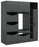 Waschmaschinenschrank Flexy in grau Set 3-teilig 176 x 196 cm