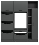 Waschmaschinenschrank Flexy in grau Set 3-teilig 176 x 196 cm