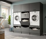 Waschmaschinenschrank Flexy in grau Set 3-teilig 192 x 196 cm