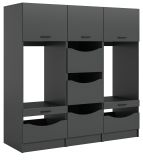 Waschmaschinenschrank Flexy in grau Set 3-teilig 192 x 196 cm