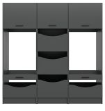 Waschmaschinenschrank Flexy in grau Set 3-teilig 192 x 196 cm