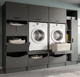 Waschmaschinenschrank Flexy in grau Set 4-teilig 242 x 196 cm