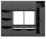 Waschmaschinenschrank Flexy in grau Set 4-teilig 242 x 196 cm