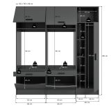 Waschmaschinenschrank Flexy in grau Set 3-teilig 182 x 195 cm