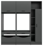 Waschmaschinenschrank Flexy in grau Set 3-teilig 182 x 195 cm