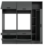 Waschmaschinenschrank Flexy in grau Set 3-teilig 182 x 195 cm