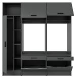 Waschmaschinenschrank Flexy in grau Set 3-teilig 182 x 195 cm