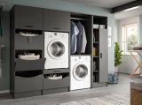 Waschmaschinenschrank Flexy in grau Set 2-teilig 126 x 196 cm