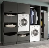 Waschmaschinenschrank Flexy in grau Set 4-teilig 242 x 196 cm