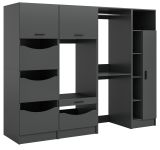 Waschmaschinenschrank Flexy in grau Set 4-teilig 242 x 196 cm