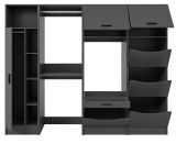 Waschmaschinenschrank Flexy in grau Set 4-teilig 242 x 196 cm