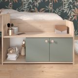 Parisot Kinder- und Jugendzimmer Matre in Jackson Eiche und gr�n Set 2-teilig mit Stauraumbett und Kleiderschrank
