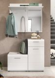 Garderobe Set 3-teilig Cover in wei� Hochglanz 98 x 191 cm