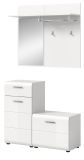 Garderobe Set 3-teilig Cover in wei� Hochglanz 98 x 191 cm