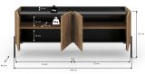 TV-Lowboard Norick in Evoke Eiche TV Unterteil 153 x 62 cm, mit Soft-Close und Komforth�he