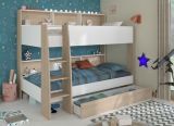 Parisot Kinder- und Jugendzimmer Shelter in wei� und Eiche Set 2-teilig mit Hochbett und Kleiderschrank