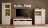 Vitrine Kiruma in Kaschmir und Artisan Eiche Highboard 75 x 144 cm, Soft-Close