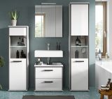 Badm�bel Set 4-teilig Telly in wei� Hochglanz und grau Badkombination 170 x 188 cm