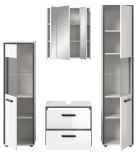 Badm�bel Set 4-teilig Telly in wei� Hochglanz und grau Badkombination 170 x 188 cm