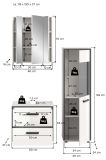 Badm�bel Set 3-teilig Telly in wei� Hochglanz und grau Badkombination 115 x 190 cm