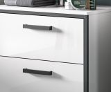 Badm�bel Set 3-teilig Telly in wei� Hochglanz und grau Badkombination 115 x 190 cm