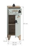 Badezimmer Kommode Luna in gr�n und Eiche Badkommode skandinavisch 34 x 87 cm