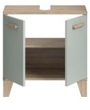 Waschbeckenunterschrank Luna in gr�n und Eiche Badezimmer Unterschrank skandinavisch 60 cm