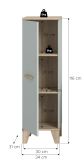 Badezimmer Midischrank Luna in gr�n und Eiche Bad Kommode skandinavisch 34 x 116 cm