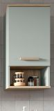 Badezimmer H�ngeschrank Luna in gr�n und Eiche Badschrank skandinavisch 34 x 68 cm
