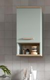 Badezimmer H�ngeschrank Luna in gr�n und Eiche Badschrank skandinavisch 34 x 68 cm