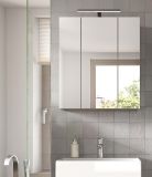 Badezimmer Spiegelschrank Luna in gr�n Badschrank skandinavisch 3-t�rig 60 x 68 cm